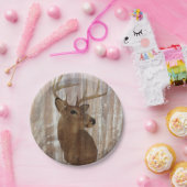 Assiettes En Carton Cerfs communs primitifs occidentaux en bois de (Fête)