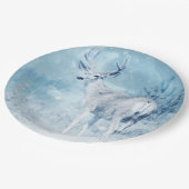 Assiettes En Carton Cerfs et pins d'hiver (Angle)