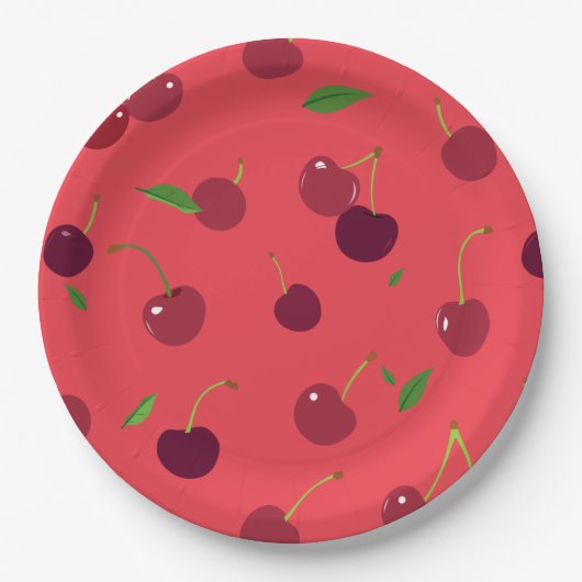 Assiettes En Carton Cerise 5 (Devant)