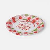 Assiettes En Carton Cerise personnalisée sur le dessus Plaques d'anniv (Angle)