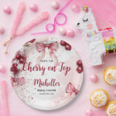 Assiettes En Carton Cerise sur le dessus du cocktail Bow Summer Bridal (Fête)