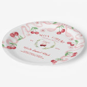 Assiettes En Carton Cerise sur le Gâteau | Réception de Mariage (Angle)