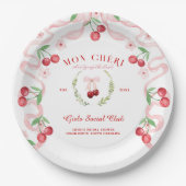 Assiettes En Carton Cerise sur le Gâteau | Réception de Mariage (Devant)