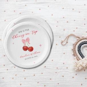 Assiettes En Carton Cerise unique sur le Baby shower supérieur