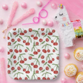 Assiettes En Carton Cerises  (Fête)