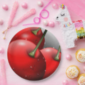 Assiettes En Carton Cerises avec gouttes de ragoût (Fête)