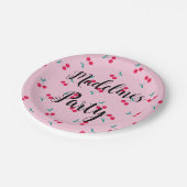Assiettes En Carton Cerises cerises personnalisées Motif Pink Party (Angle)