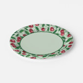 Assiettes En Carton Cerises rouges sur en vichy vert clair (Angle)