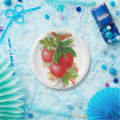 Assiettes En Carton Cerises vintages (Fête)