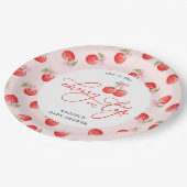 Assiettes En Carton Cerisier sur le dessus Bébé fille Douche (Angle)