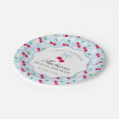 Assiettes En Carton Cerry Sweet Blue Coquette En vichy Fête des mariée (Angle)