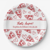 Assiettes En Carton C'est Amore Hand Drawn Pizza Party Chic Mariage (Devant)