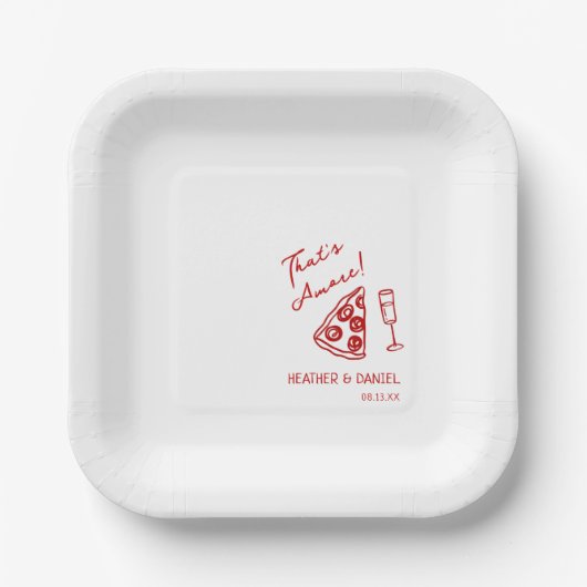 Assiettes En Carton C'est Amore Mariage Italie Pizza Party Pizza Bar (Recto)