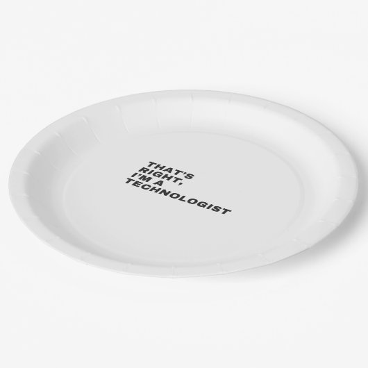 ASSIETTES EN CARTON C'EST BIEN, JE SUIS TECHNOLOGUE (Angle)