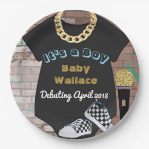 Assiettes En Carton C'est des plats d'un baby shower de hip hop de
