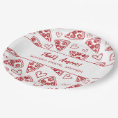 Assiettes En Carton C'est la fête de mariage avec pizza dessinée à la  (Angle)