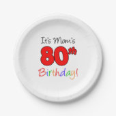 Assiettes En Carton C'est la plaque papier de maman 80e anniversaire (Devant)