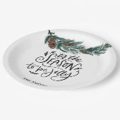 Assiettes En Carton C'Est La Saison D'Être Jolly Aquarelle Pine Cône (Angle)