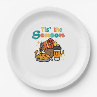 Assiettes En Carton C'est la saison dinde café rétro Thanksgiving Fa