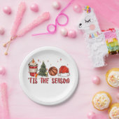 Assiettes En Carton C'est la saison Noël Noël Basketball (Fête)