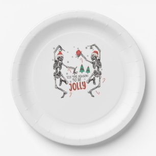 Assiettes En Carton C'Est La Saison Pour Jolly Funny Christmas Skeleto