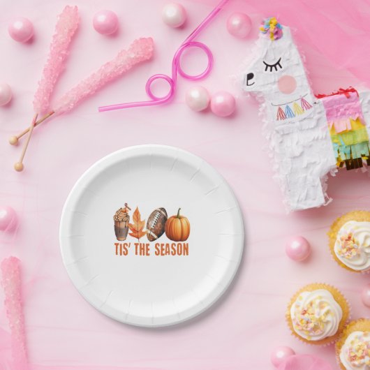 Assiettes En Carton C'Est La Saison Thanksgiving Citrouille (Fête)