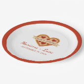 Assiettes En Carton C'est l'Amore Chic Italien Pizza Coeur Mariage (Angle)