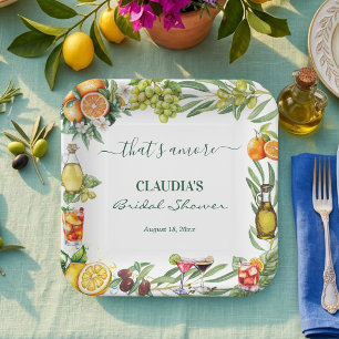 Assiettes En Carton C'est l'Amore Cocktail de Citron Italien pour une