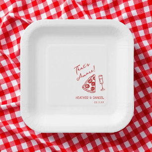 Assiettes En Carton C'est l'amour Mariage Italie Pizza Fête Bar à pizz