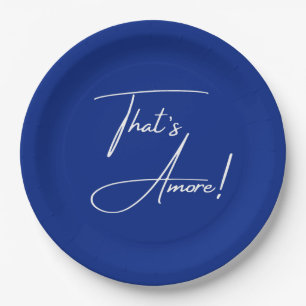 Assiettes En Carton C'est l'Amour Méditerranéen Bleu Cobalt