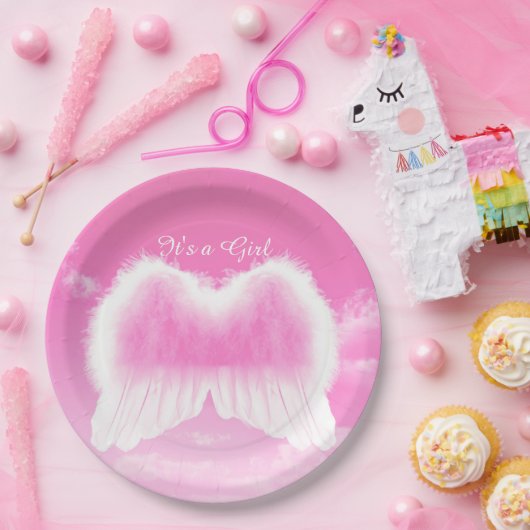 Assiettes En Carton C'est les plaques à papier d'ailes d'un ange de (Fête)