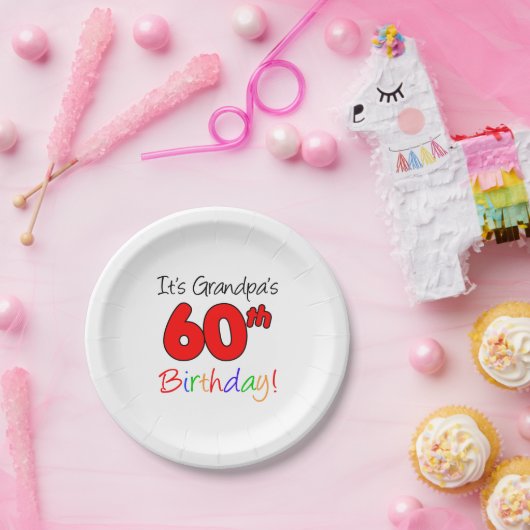 Assiettes En Carton C'est les soixantième plats de fête d'anniversaire (Fête)