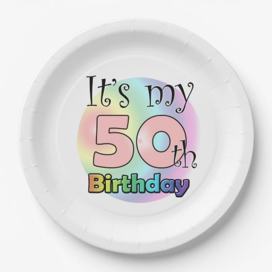 Assiettes En Carton C'est mon 50e anniversaire (wink) T-shirt serviett (Devant)