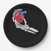 Assiettes En Carton C'Est Mon Coeur - Squelette Mains Coeurs (Devant)