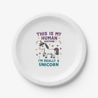 Assiettes En Carton C'est Mon Costume D'humain Je Suis Réellement Un T