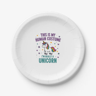 Assiettes En Carton C'est Mon Costume D'humain Je Suis Réellement Un T