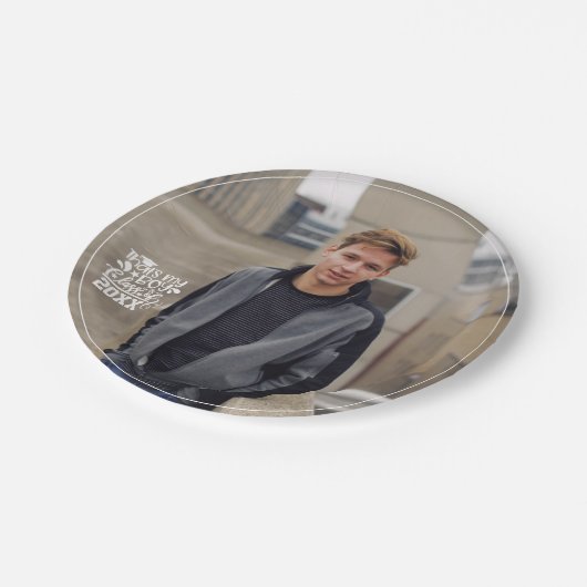 Assiettes En Carton C'est My Boy Class of 20XX Photo Graduation (Angle)