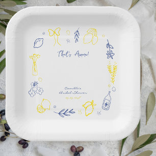 Assiettes En Carton C'Est Plus Tiré À La Main Fête des mariées De Citr