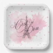 Assiettes En Carton C'est si Bon Parisian Sweet 16 Pink Splash ID1162 (Recto)