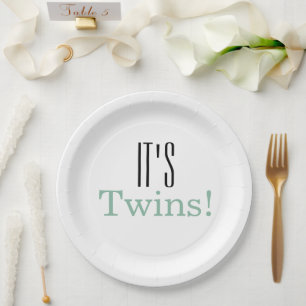 Assiettes En Carton C'est Twins ! Plaques de papier baby shower