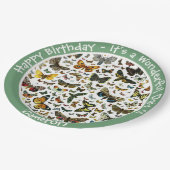 Assiettes En Carton C'est un anniversaire papillon, collage d'objets p (Angle)
