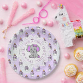 Assiettes En Carton C'est un Baby shower à thème Fille, Eléphant Viole (Fête)