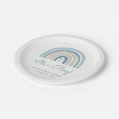 Assiettes En Carton C'est un Baby shower arc-en-ciel Boy Boho (Angle)