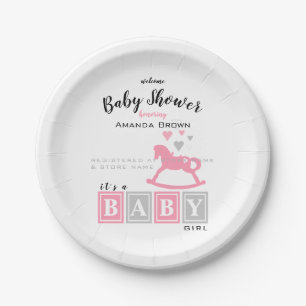 Assiettes En Carton C'est un Baby shower féminin