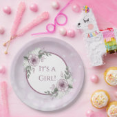 Assiettes En Carton C'est un Baby shower Rose de fille, mauve (Fête)