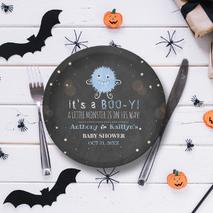 Assiettes En Carton C'est un boo-y ! Baby shower d'Halloween de Little