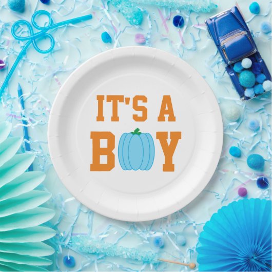 Assiettes En Carton C'est un Citrouille garçon (Fête)