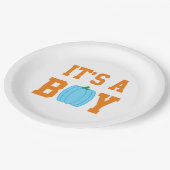 Assiettes En Carton C'est un Citrouille garçon (Angle)