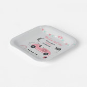 Assiettes En Carton C'est un Fast One Festive Pink Race Car anniversai (Angulaire)