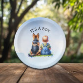 Assiettes En Carton C'est un garçon ! | BABY SHOWER
